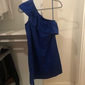 Blue J.Crew one shoulder dress